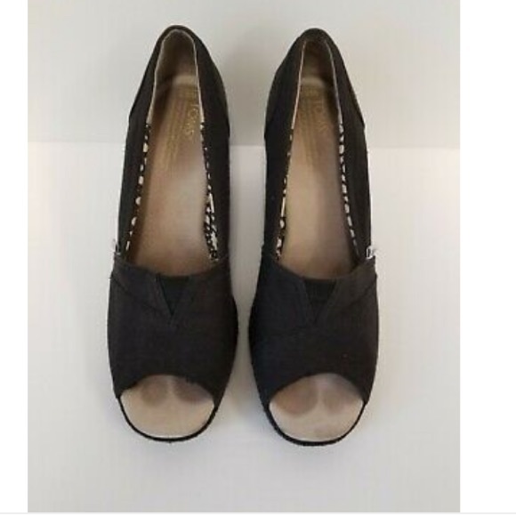 Toms Calypso Wedges - Slip-On Peep /Open Toe Shoes - Picture 4 of 11